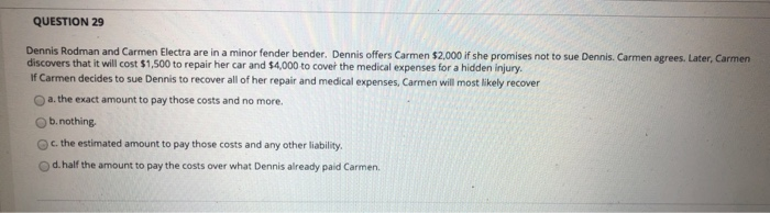 QUESTION 29 Dennis Rodman and Carmen Electra are
