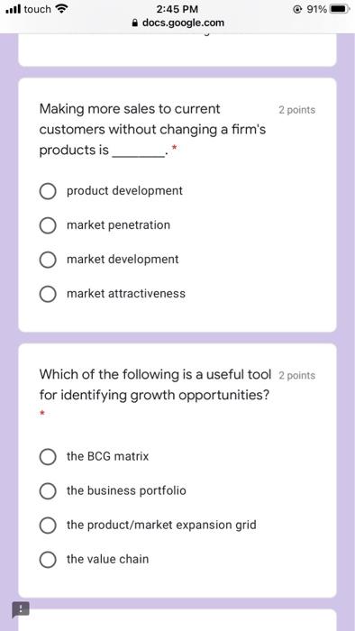 ..ll touch 91% 2:45 PM docs.google.com 2 points
