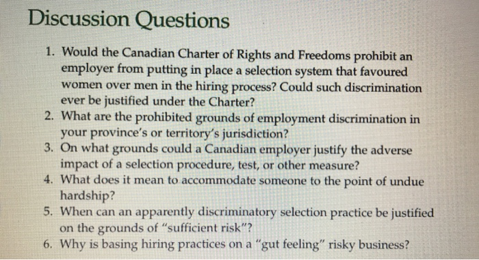 Discussion Questions 1. Would the Canadian