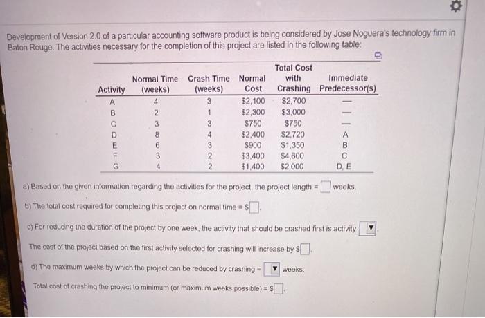 0 Development of Version 2.0 of a particular