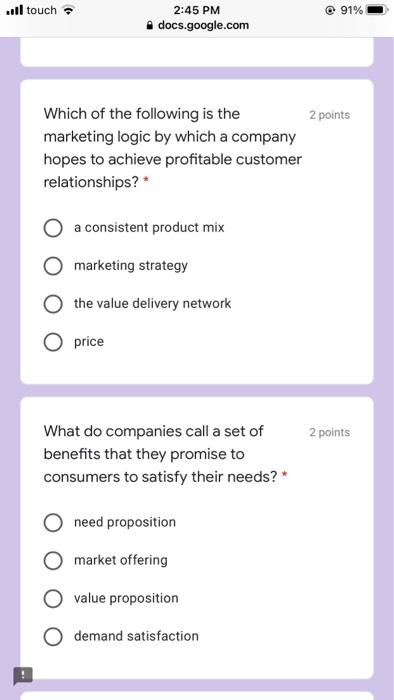 ..ll touch 91% 2:45 PM docs.google.com 2 points