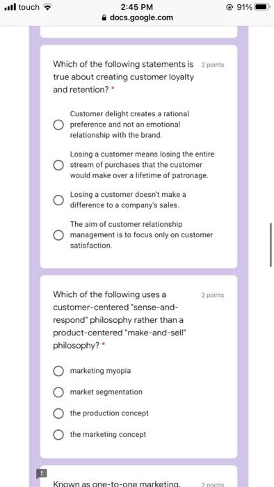 ..ll touch 91% 2:45 PM docs.google.com 2 points