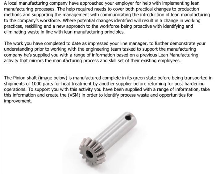 A local manufacturing company have approached