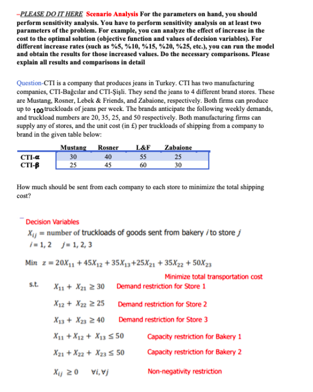 -PLEASE DO IT HERE Scenario Analysis for the