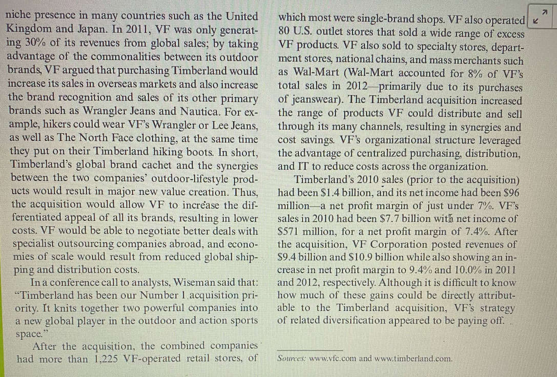 Read Case 8 - VF Corp Acquires Timberland to