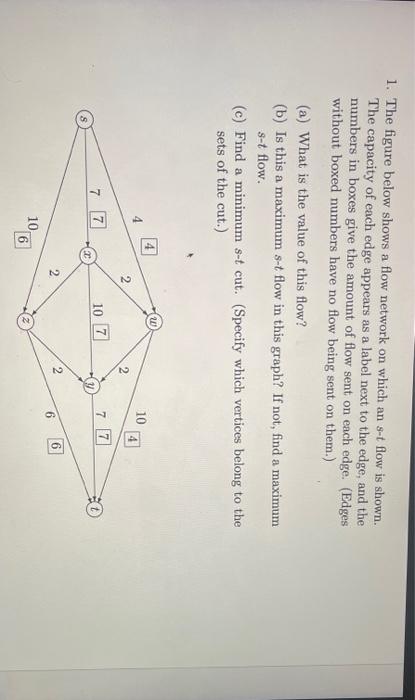 a 1. The figure below shows a flow network on