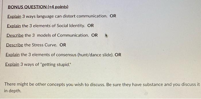 32 BONUS QUESTION (+4 points) Explain 3 ways