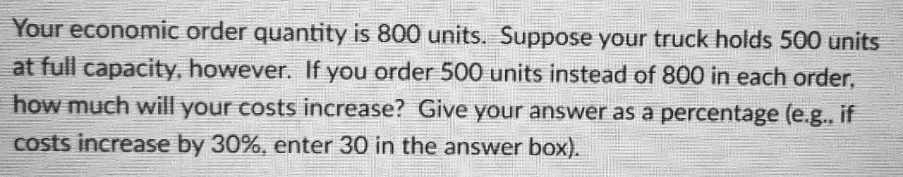 Please answer correctly Your economic order
