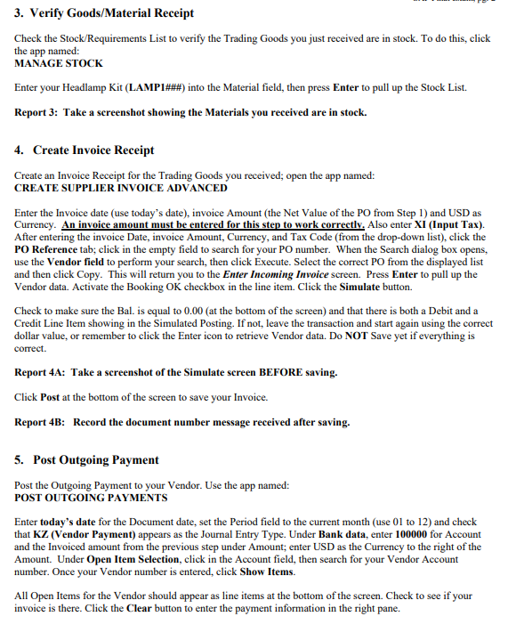 SAP 225 = ### 1. Create a Purchase Order Global
