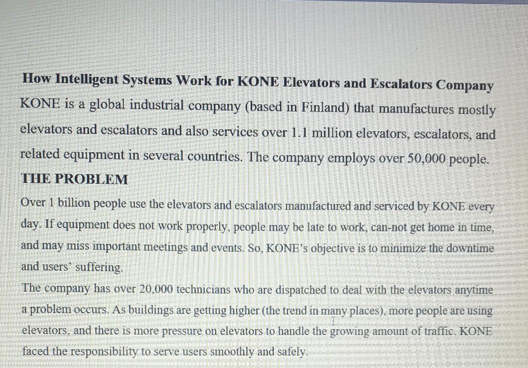 How Intelligent Systems Work for KONE Elevators
