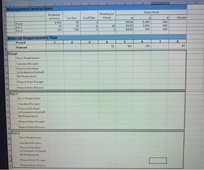 Management Instructions Safety Stock Quantity per