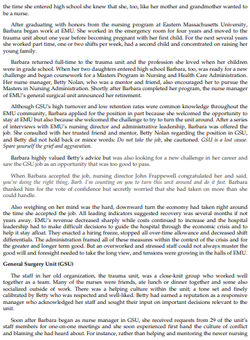 Case study : Barbara Norris 1. How well has