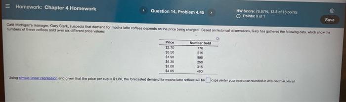 Homework: Chapter 4 Homework Question 14. Problem