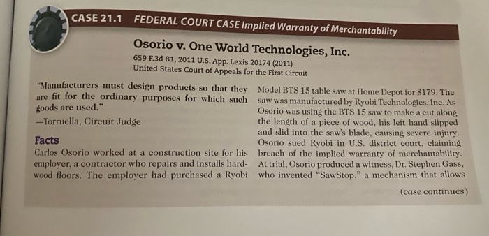 class is business law CASE 21.1 FEDERAL COURT