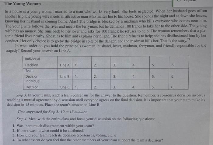 The Young Woman goes off on In a house is a young