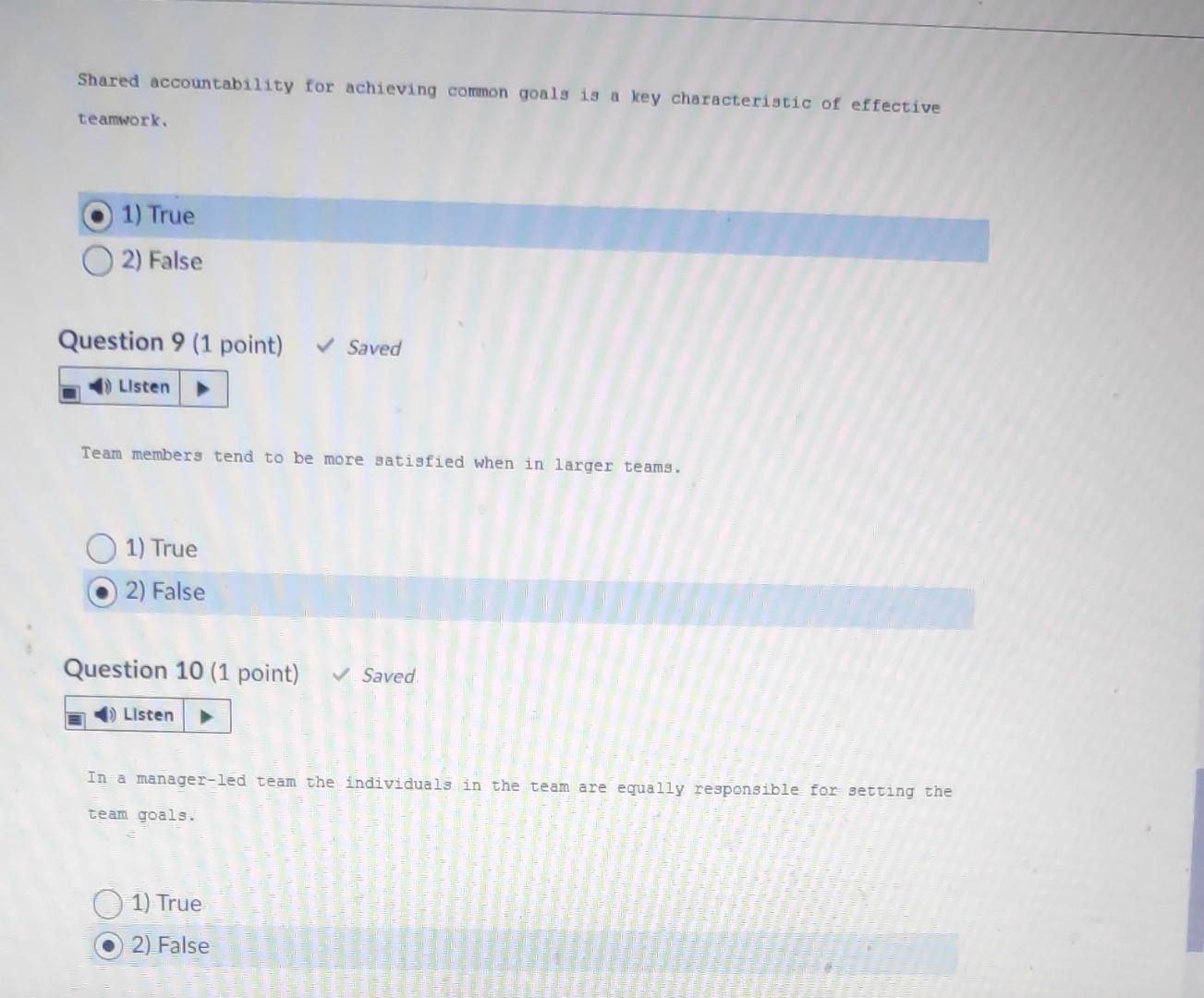 please provide the correct answers for all