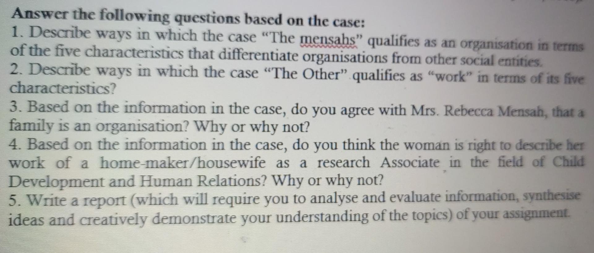 Answer the following questions based on the case: