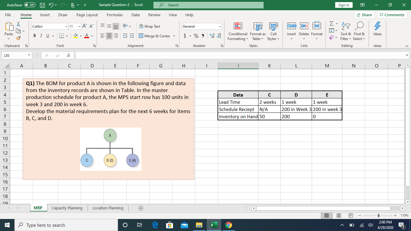 S AutoSave OH H File Home Sample Question-2 -