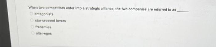 When two competitors enter into a strategic