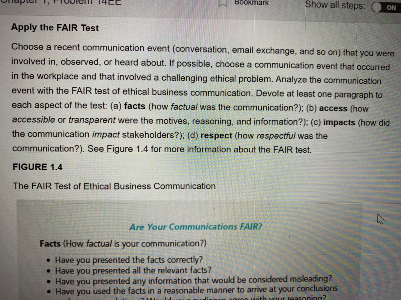 CE Bookmark Show all steps: ON Apply the FAIR