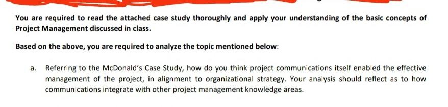 You are required to read the attached case study