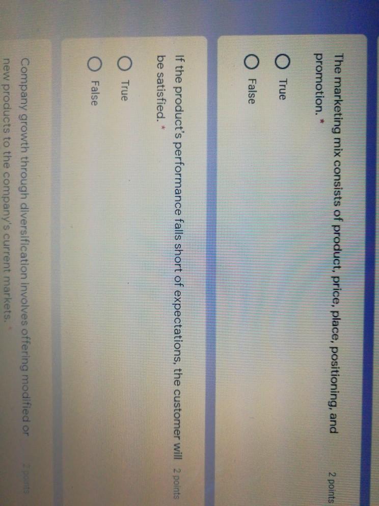 2 points Attracting and retaining customers is a