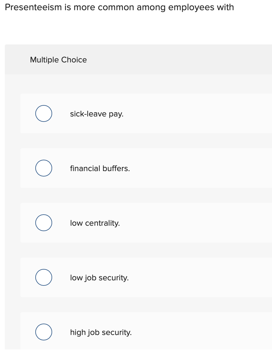 Presenteeism is more common among employees with