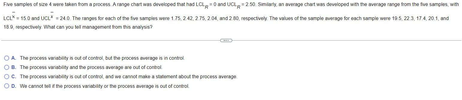to target. The correct control limits as