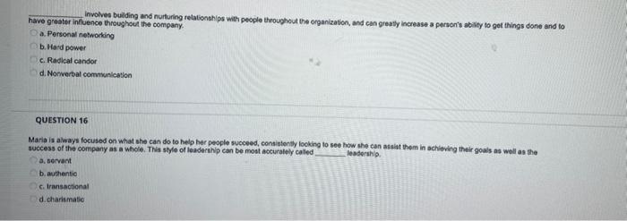 Involves building and nurturing relationships