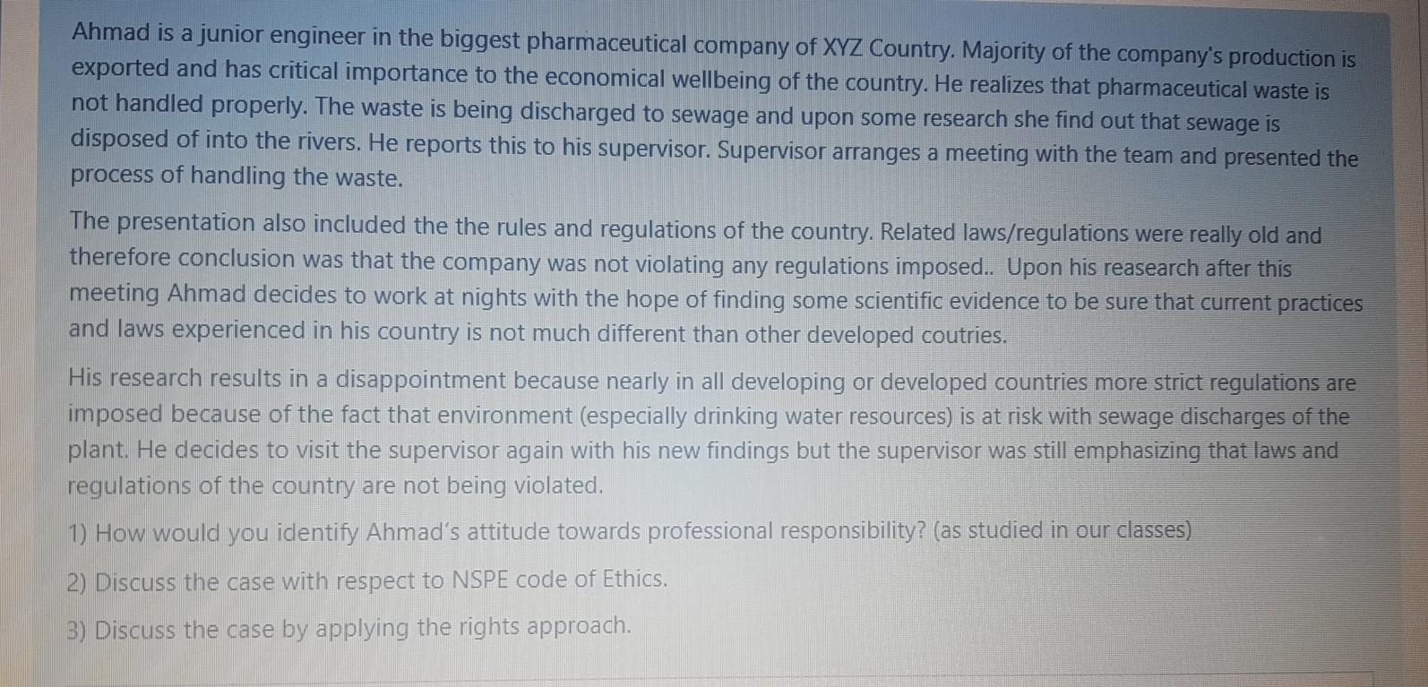 sorry poor lighting Ahmad is a junior engineer in