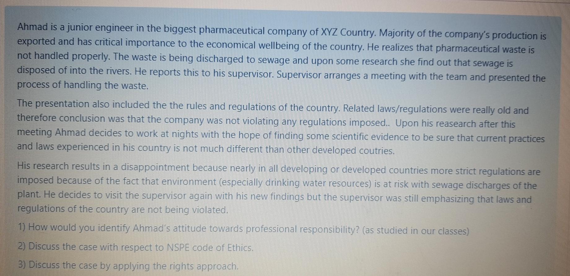 sorry poor lighting Ahmad is a junior engineer in