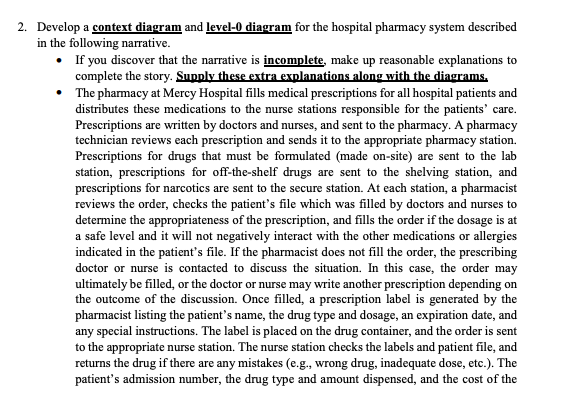 2. Develop a context diagram and level-0 diagram