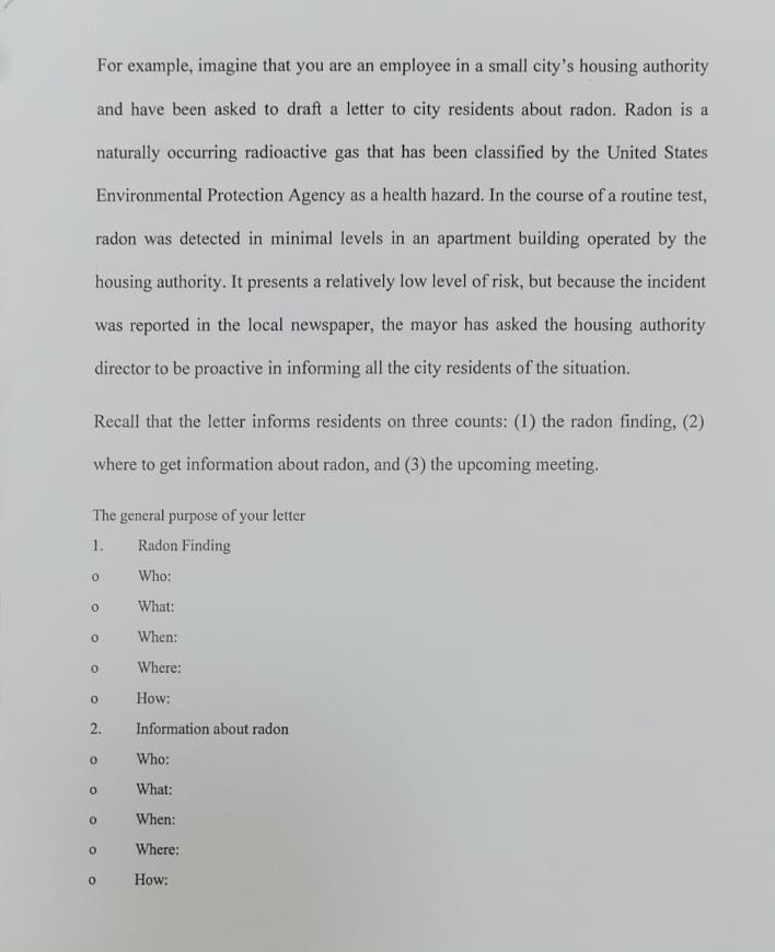 For example, imagine that you are an employee in