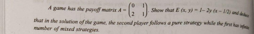 Operations Management o A game has the payoff