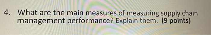4. What are the main measures of measuring supply