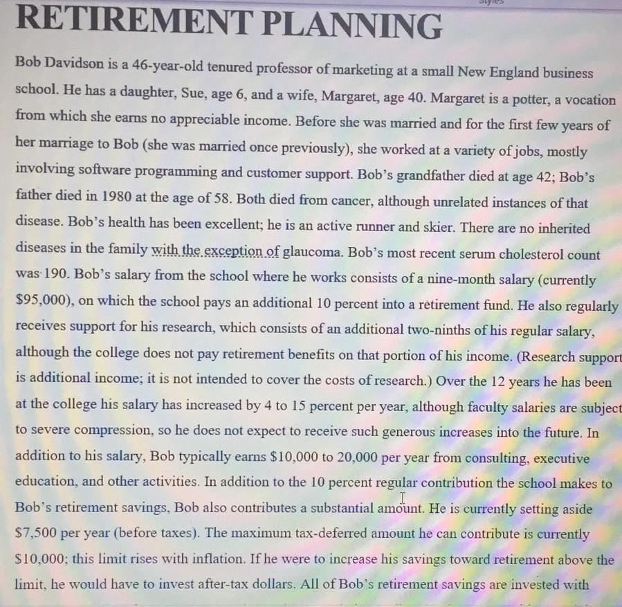 can you do it fast RETIREMENT PLANNING Bob