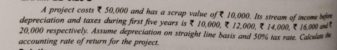Operations Management A project costs 50,000 and