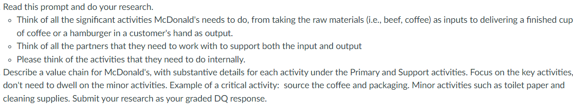 Think of all the significant activities