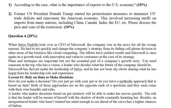 1) According to the case, what is the importance