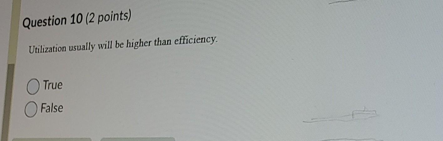 Utilization usually will be higher than