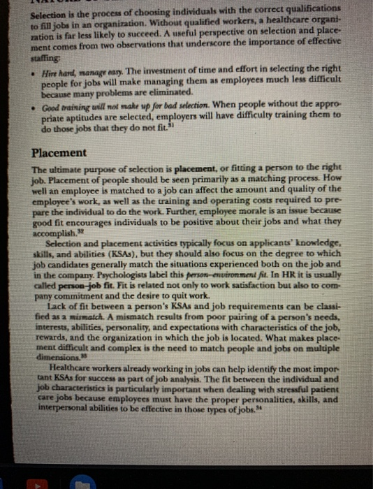 PART A: What does the Selection philosophy of