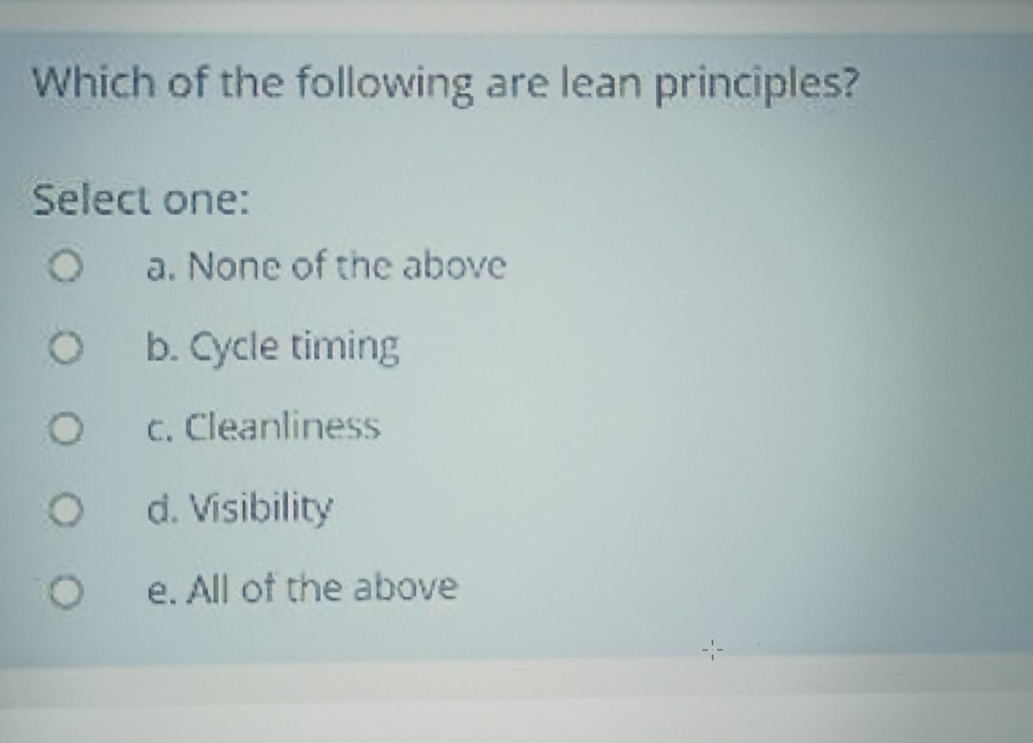 Which of the following are lean principles?
