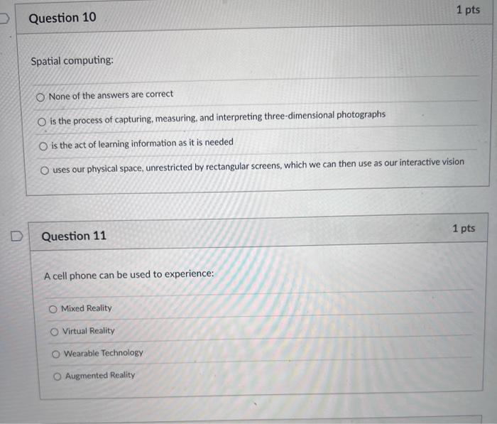 Spatial computing: None of the answers are