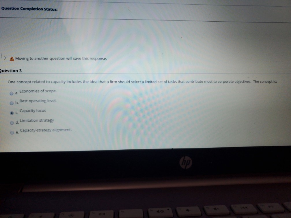 Moving to another question will save this