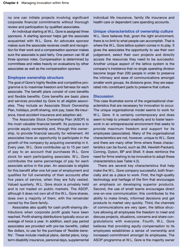 Case study Gore-Tex and W.L. Gore & Associates,