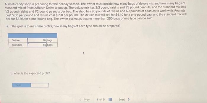 B ONLY A small candy shop is preparing for the