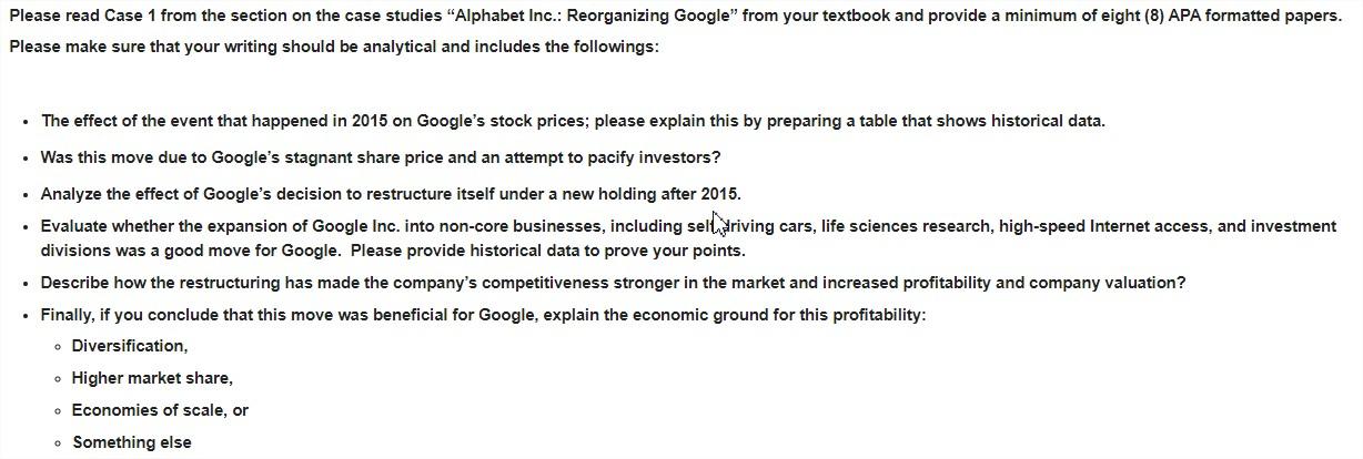 Please read Case 1 from the section on the case