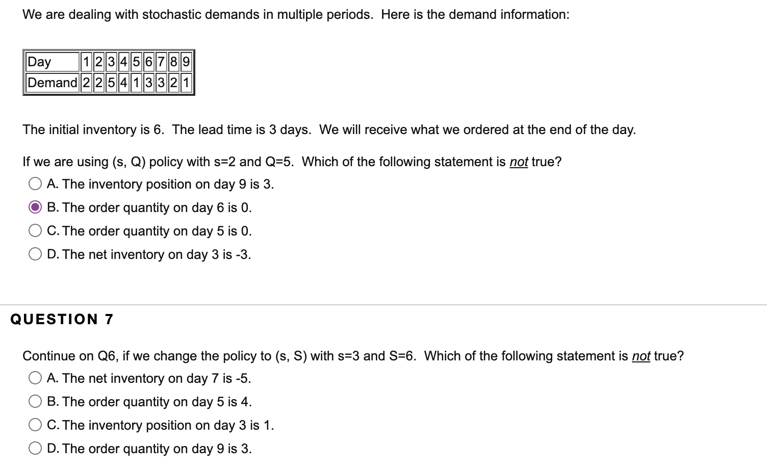 We are dealing with stochastic demands in