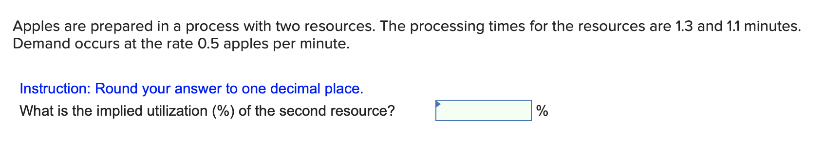 Apples are prepared in a process with two