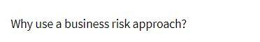 Why use a business risk approach
